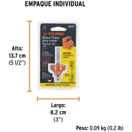 Fresas Zafiro 1-1/4" x22mm cRodaje Truper 10675 Truper-Fresas Zafiro 1-1/4" x22mm cRodaje Truper 10675 Cuerpo de acero al cromo 