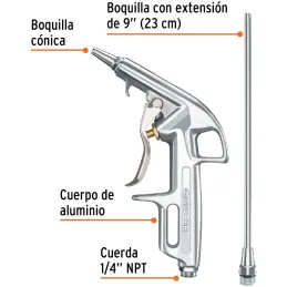 Juego de pistola Sopleteadora con 2 Boquillas Diseño Compacto, 1/4 NPT, PISO-363 10647 Truper Truper-Juego de pistola Sopleteado