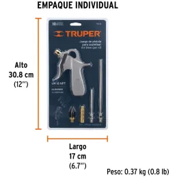 Juego de Pistola Solpleteadora con 5 Boquillas, Diseño Compacto, 1/4 NPT, PISO-5X 10645 Truper Truper-Juego de Pistola Solpletea