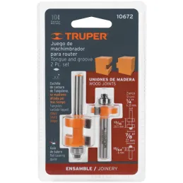 Juego de Fresas Machimbrador 7/8" x21mm cRodaje Truper 10672 Truper-Juego de Fresas Machimbrador 7/8" x21mm cRodaje Truper 10672