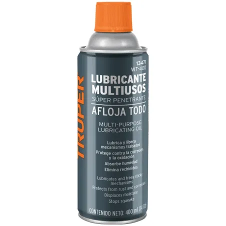 Aceite Aflojatodo 400ml 14oz, Super Penetrante Protege y Limpia, WT-400 13471 Truper Truper-Aceite Aflojatodo 400ml 14oz, Super 