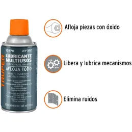 Aceite Aflojatodo 345ml 12oz, Super Penetrante Protege y Limpia, WT-350 13470 Truper Truper-Aceite Aflojatodo 345ml 12oz, Super 