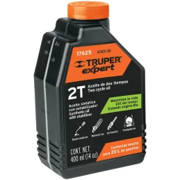 Aceite Sintetico 400ml 14oz Para 20L Gasolina motor 2 Tiempos Motos Desbrozadoras Motosierras, Truper ACES-20 17625 Truper-Aceit