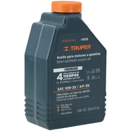 Aceite Semi Sintetico 0.5L SAE 10W-30 Para motor 4 Tiempos Generadores Motos Cuatrimotos, ACT-4T-16 14928 Truper Truper-Aceite S
