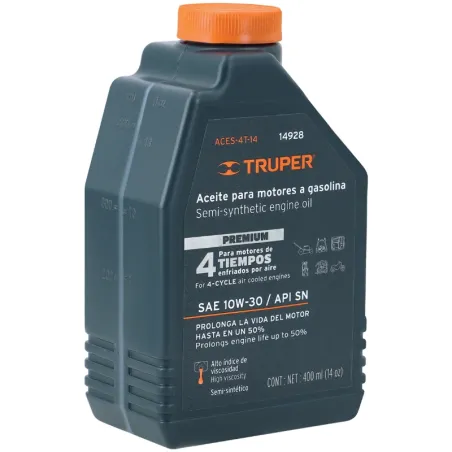 Aceite Semi Sintetico 0.5L SAE 10W-30 Para motor 4 Tiempos Generadores Motos Cuatrimotos, ACT-4T-16 14928 Truper Truper-Aceite S