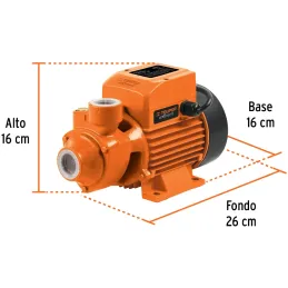 Bomba Electrica de Agua Perisfericas 1/2HP 3450RPM Entrada y Salida 1" Altura Maxima 40 Metros, BOAP-1/2-260 15019 Truper Truper