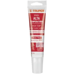 Silicona Alta Temperatura 85g Rojo, Vulcaniza a temperatura ambiente resiste max 250 grados Centigrados, ALTER-R 17566 Truper Tr
