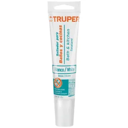 Silicona para Baños y cocinas 85ml Blanco, Sellado duradero para superficies lisas, SIL-85BCB 18568 Truper Truper-Silicona para 