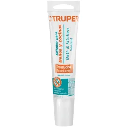 Silicona para Baños y cocinas 85ml Traslucido, Sellado duradero para superficies lisas, SIL-85BCT 18567 Truper Truper-Silicona p