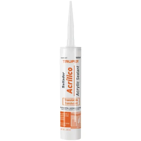 Siliconas Acrilicas 280ml Traslucido, para superficie lisas y porosas, madera concreto aluminio, SACRI-100T 18569 Truper Truper-