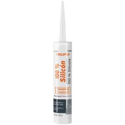 Silicona al 100%, 280ml Traslucido, Interior y exterior, para vidrios aluminio ceramica etc, SIL-100T 17559 Truper Truper-Silico