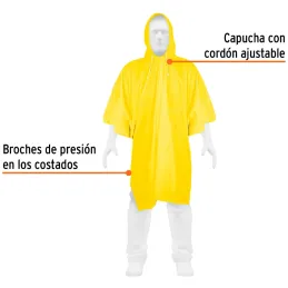 Poncho Grueso 100% PVC Espesor 0.25mm Unitalla, PONCHO 14412 Truper Truper-Poncho Grueso 100% PVC Espesor 0.25mm Unitalla, PONCH