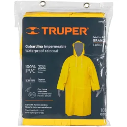 Capotines 100% PVC Talla G, Espesor 0.35mm, resorte interno en muñecas, IMPER-G 14415 Truper Truper-Capotines 100% PVC Talla G, 