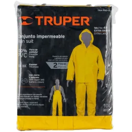 Conjunto Impermeable 2 Piezas 100% PVC espesor 0.35mm, Talla XG, No propaga la llama, TRA-PRO-XL 14420 Truper Truper-Conjunto Im