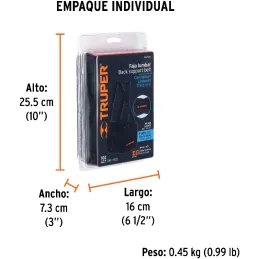 Faja con Tirantes y Cinturon ajustable Talla XG 44-48, cierre con velcro, FAJA-XLX 10956 Truper Truper-Faja con Tirantes y Cintu