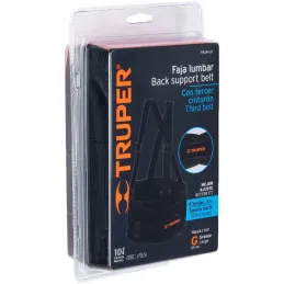 Faja con Tirantes y Cinturon ajustable Talla G 38-44, cierre con velcro, FAJA-LX 14217 Truper Truper-Faja con Tirantes y Cinturo