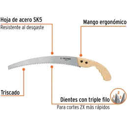 Serrucho de Poda Tradicionales 14" DPP 6, Mango ergonomico de madera, STP-14 18172 Truper Truper-Serrucho de Poda Tradicionales 