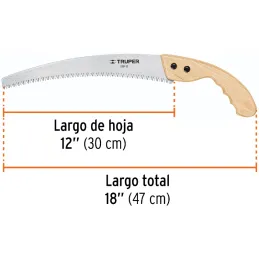 Serrucho de Poda Tradicionales 12" DPP 6, Mango ergonomico de madera, STP-12 18171 Truper Truper-Serrucho de Poda Tradicionales 