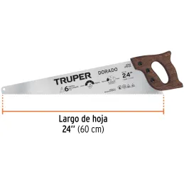 Serrucho Dorado 24" Espesor 0.8mm, DPP 7 en acero alto carbono templado, STD-24 18170 Truper Truper-Serrucho Dorado 24" Espesor 