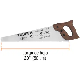 Serrucho Dorado 20" Espesor 0.8mm, DPP 7 en acero alto carbono templado, STD-20 18168 Truper Truper-Serrucho Dorado 20" Espesor 