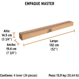 Extension Telescopica 2.4m Acero para Rodillos y Cepillos Truper 10548 Truper-Extension Telescopica 2.4m Acero para Rodillos y C