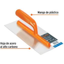 Plancha de Empastar Lisas 11 x 5 Pulgadas, Uso Profesional, 6 Remaches Mango de Plastico, LLP-6L 15412 Truper Truper-Plancha de 