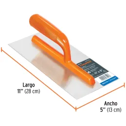 Plancha de Empastar Lisas 11 x 5 Pulgadas, Uso Profesional, 6 Remaches Mango de Plastico, LLP-6L 15412 Truper Truper-Plancha de 
