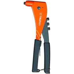 Remachadora Profesional 4 Boquillas intercambiable 3/32 1/8 5/32 3/16" Largo 10" incluye llave y Remache, RE-9X 17961 Truper Tru