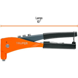 Remachadora Profesional 4 Boquillas intercambiable 3/32 1/8 5/32 3/16" Largo 10" incluye llave, RE-9 17960 Truper Truper-Remacha