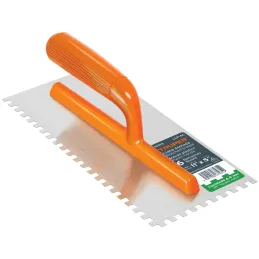 Plancha de Empastar Dentada 11 x 5 Pulgadas, Uso Profesional, 6 Remaches Mango de Plastico, LLP-6C 15413 Truper Truper-Plancha d