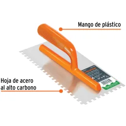 Plancha de Empastar Dentada 11 x 5 Pulgadas, Uso Profesional, 6 Remaches Mango de Plastico, LLP-6C 15413 Truper Truper-Plancha d