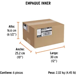 Plancha de Empastar Dentada 11 x 5 Pulgadas, Uso Profesional, 6 Remaches Mango de Plastico, LLP-6C 15413 Truper Truper-Plancha d