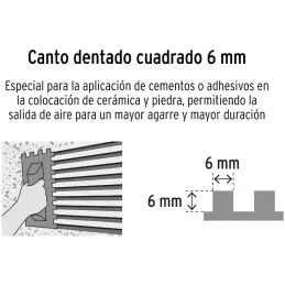 Plancha de Empastar Dentada 11 x 5 Pulgadas, Uso Profesional, 6 Remaches Mango de Madera, LLM-6C 15410 Truper Truper-Plancha de 