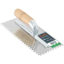 Plancha de Empastar Dentada 11 x 5 Pulgadas, Uso Profesional, 10 Remaches Mango de Madera, LLMC-11 15404 Truper Truper-Plancha d