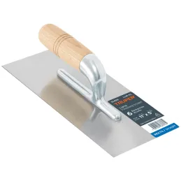 Plancha de Empastar Lisas 11 x 5 Pulgadas, Uso Profesional, 6 Remaches Mango de Madera, LLM-6L 15406 Truper Truper-Plancha de Em