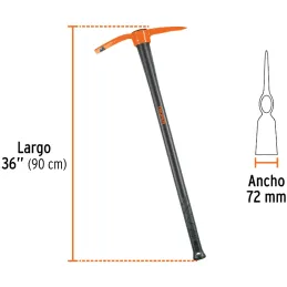 Zapapico 2.5lb o 1.13kg, en Acero al Carbono, Mango 36" cubierto de Polipropileno, TP-2.5M 18631 Truper Truper-Zapapico 2.5lb o 