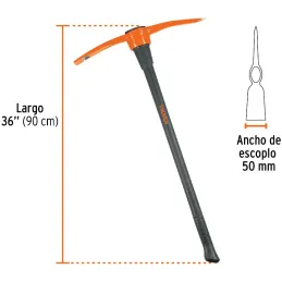 Pico Peruano 5lb o 2.26kg, en acero alto Carbono, Mango 36" Fibra de Vidrio, ZP-5AFX 10636 Truper Truper-Pico Peruano 5lb o 2.26