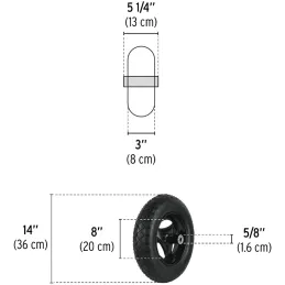 Llantas completa 16" x3" Neumatica Reforzada Rodamientos Alta durabilidad, RN-P 25006 Truper Truper-Llantas completa 16" x3" Neu
