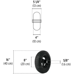 Llantas completa 16" x4" Neumatica Reforzada Rodamientos Alta durabilidad, RN 11852 Truper Truper-Llantas completa 16" x4" Neuma