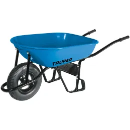 Carretilla Reforzada 5.5f ft3 o 80 Litros, Llanta Neumatica 16 x 4 Pulgadas, Calibre 20, CAT-50ND 11752 Truper Truper-Carretilla