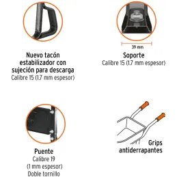 Carretilla Reforzada 5.5f ft3 o 80 Litros, Llanta Neumatica 16 x 4 Pulgadas, Calibre 20, CAT-50ND 11752 Truper Truper-Carretilla