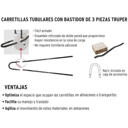Carretilla Reforzada 5.5f ft3 o 80 Litros, Llanta Neumatica 16 x 4 Pulgadas, Calibre 20, CAT-50ND 11752 Truper Truper-Carretilla