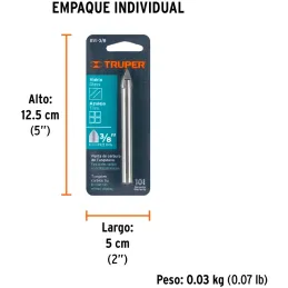 Brocas Ceramica 3/8" - 9.5mm, Punta de Carburo de Tungsteno, BVI-3/8 11704 Truper Truper-Brocas Ceramica 3/8" - 9.5mm, Punta de 