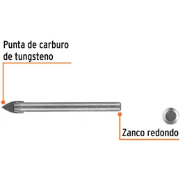 Brocas Ceramica 5/16" - 7.9mm, Punta de Carburo de Tungsteno, BVI-5/16 11703 Truper Truper-Brocas Ceramica 5/16" - 7.9mm, Punta 