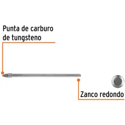 Brocas Ceramica 1/8" - 3.1mm, Punta de Carburo de Tungsteno, BVI-1/8 11700 Truper Truper-Brocas Ceramica 1/8" - 3.1mm, Punta de 