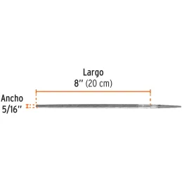 Limas Redonda Bastardas 8", Espesor 5/16", Sin Mango, para orificios o curvas, LRB-8 15189 Truper Truper-Limas Redonda Bastardas