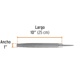Limas Escofinas Media Caña Bastardas 10" Ancho 15/16" Espesor 3/8", Sin Mango, Para desbastar madera, LES-10 15207 Truper Truper