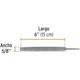 Limas Escofinas Media Caña Bastardas 6" Ancho 5/8" Espesor 3/16", Sin Mango, Para desbastar madera, LES-6 15203 Truper Truper-Li