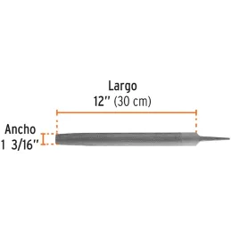 Limas Media Caña Bastardas 12", Ancho 1 3/16" Espesor 3/8", Sin Mango, para desbaste, LMCB-12 15175 Truper Truper-Limas Media Ca