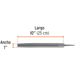 Limas Media Caña Bastardas 10", Ancho 1" Espesor 5/16", Sin Mango, para desbaste, LMCB-10 15173 Truper Truper-Limas Media Caña B
